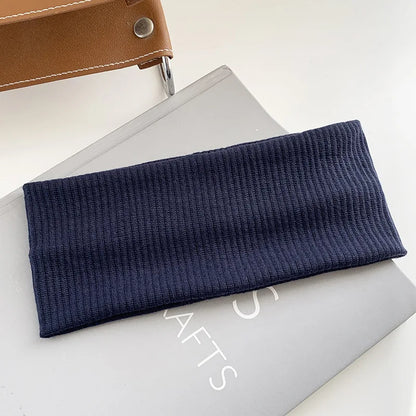 Korean Wide Elastic Hairband for Women Versatile Hair Clips for Washing and Makeup Spring Sports Knitted Headbands