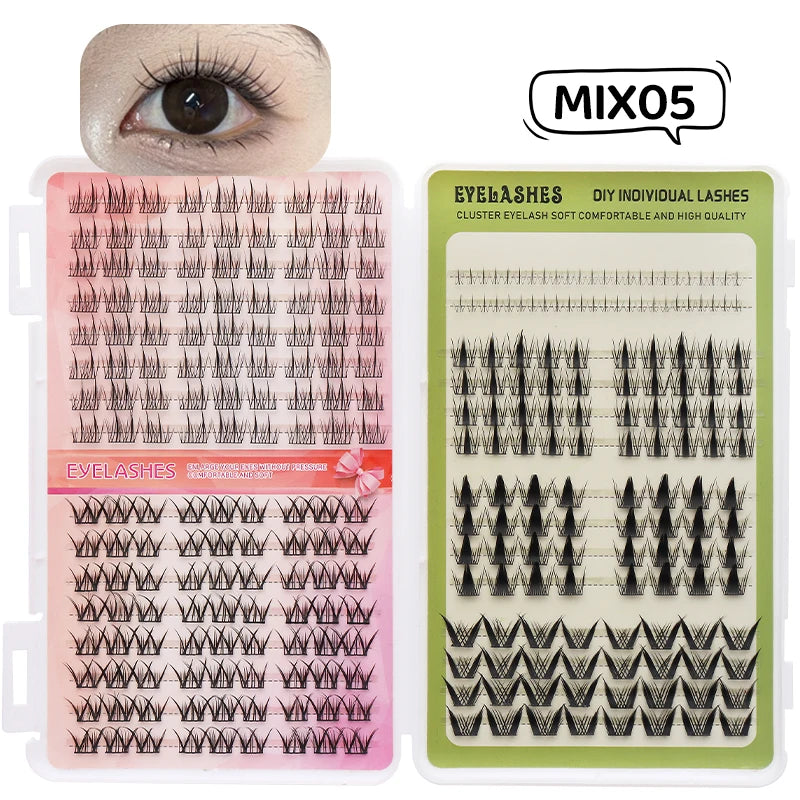 Individual Lashes Eyelash Book Clusters Extensions False Eyelash DIY at Home Cluster Eyelash Extensions Makeup Kit Lashes