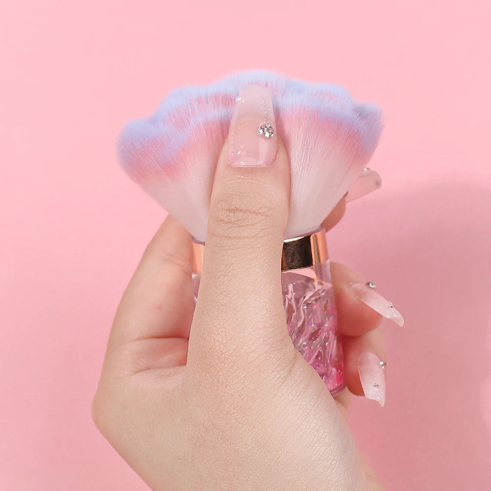 Nail Art Mushroom Rose Head Brush Remove Nail Dust Brush Polish Powder Cleaning Tool Beauty Makeup Brushes Manicure Accessories