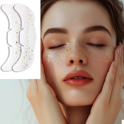 6 Sheets Hot Stamping Freckles Makeup Patches Glitter Gold Fake Freckles Temporary Tattoo Stickers for Dance Music Party Makeup