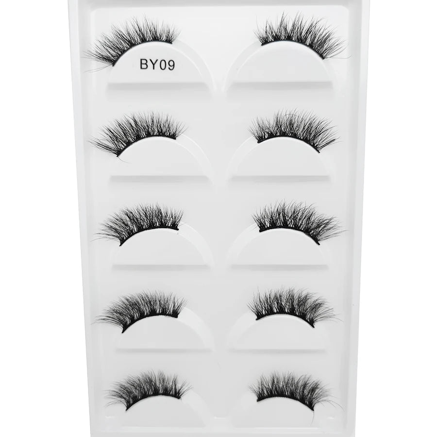 New 5 Pairs Natural 3D False Eyelashes Makeup Mink Eyelash Fake Eye Lashes Faux Cils Make Up Beauty Maquillaje Tools H13 Cat