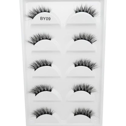 New 5 Pairs Natural 3D False Eyelashes Makeup Mink Eyelash Fake Eye Lashes Faux Cils Make Up Beauty Maquillaje Tools H13 Cat