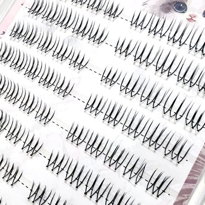 Little Devil false eyelash extenstions korean style Natural Wispy Lashes Individual clusters eyelashes For women makeup Salon
