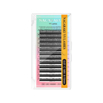 NAGARAKU YY Mesh Lash Y shape eyelashes extension premium mink soft light natural 4D makeup cross bloom false eyelash