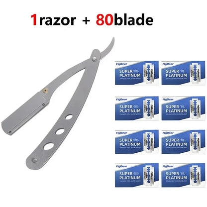 Edge Stainless Steel Shaver Barber Razor Men Professional Manual Shaver StraightFolding Shaving Shave With Blade