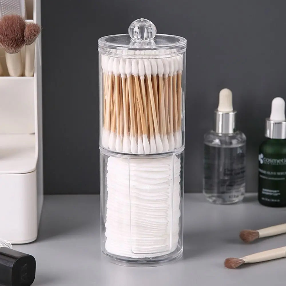 Acrylic Cotton Swab Makeup Organizer Cosmetics Storage Box Portable Make Up Cotton Pad Holder Container Storage Case
