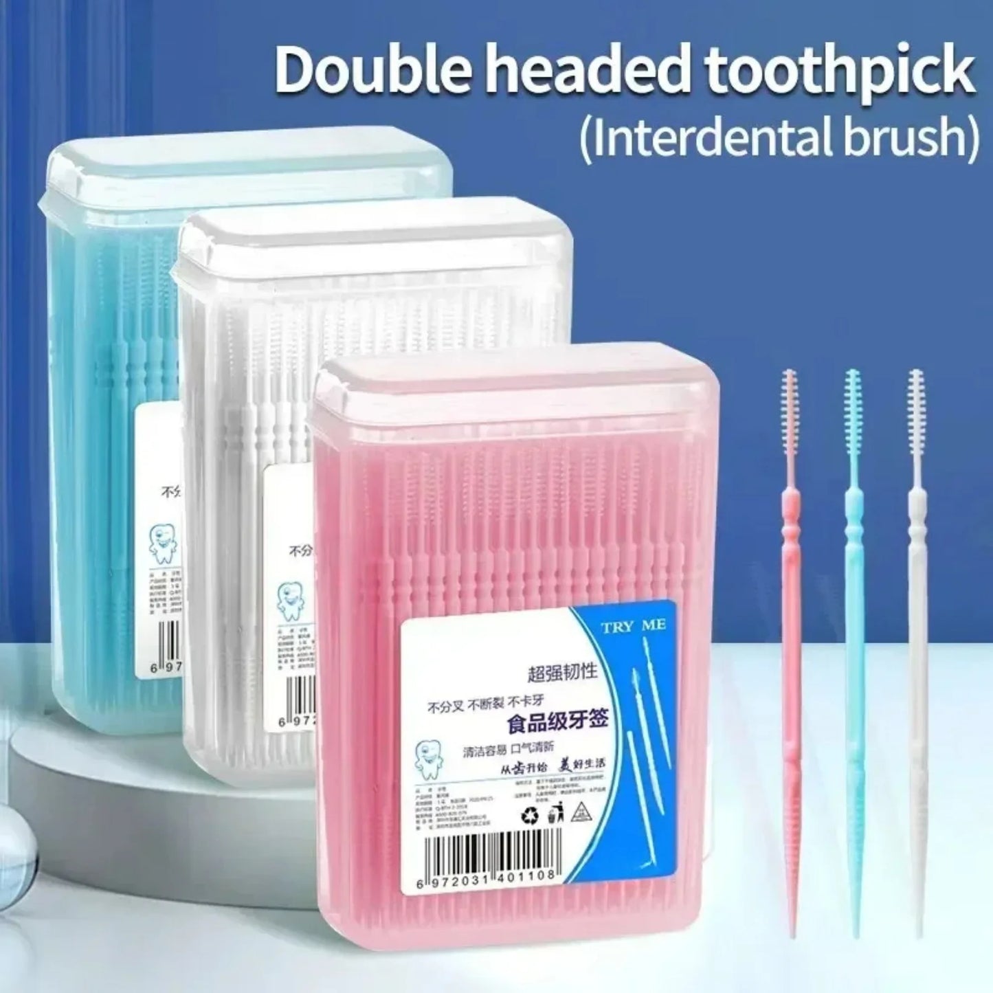 Portable ultra-fine toothpicks, disposable family box, double-head high-end personalized creative fruit sticks