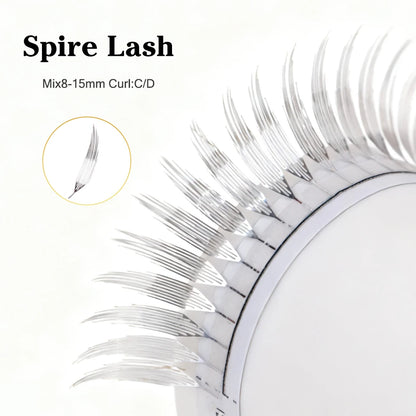 RUJADE New Colorful Shiny Manga Comic Spire Lashes Tinsel Anime Eyelash Extension Premade Fans Feather Shape Party Makeup Lashes