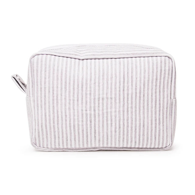 Personalized Seersucker Makeup Bag, Embroidered Name Seersucker Bag, Personalized Wash Bag, Wedding Bridesmaid Gift Makeup Bag