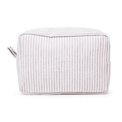 Personalized Seersucker Makeup Bag, Embroidered Name Seersucker Bag, Personalized Wash Bag, Wedding Bridesmaid Gift Makeup Bag