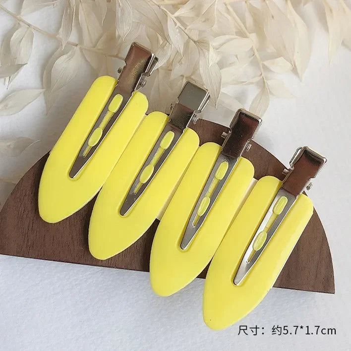 4 Pcs Seamless No Bend Hair Clips Barrettes No Mark Pin Curl Clip Makeup No Crease Hair Clip Hair Styling Bang Clips New Color