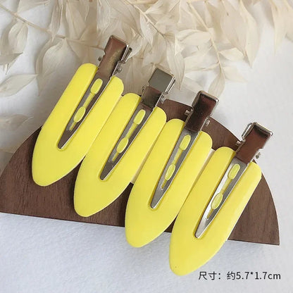4 Pcs Seamless No Bend Hair Clips Barrettes No Mark Pin Curl Clip Makeup No Crease Hair Clip Hair Styling Bang Clips New Color