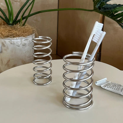 Stainless Steel Toothbrush Holder Metal Bathroom Accessories Tool for Toothpaste Makeup Brush Storage Rack Home Decoration 2026