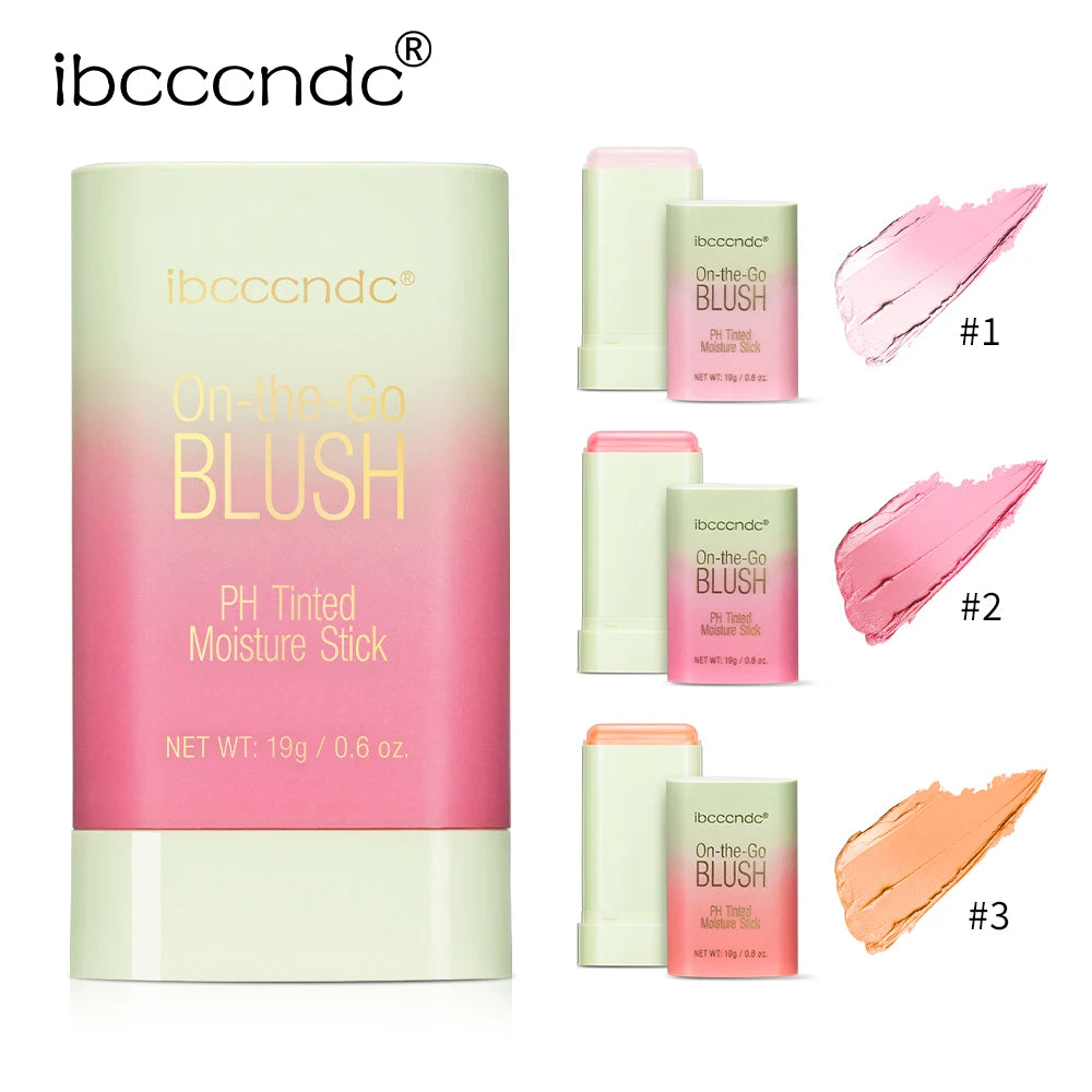 PH Tinted Moisture Stick Blush Stick Natural Cheek Face Rouge Blusher Lasting High Color Rendering Brightening Skin Waterproof
