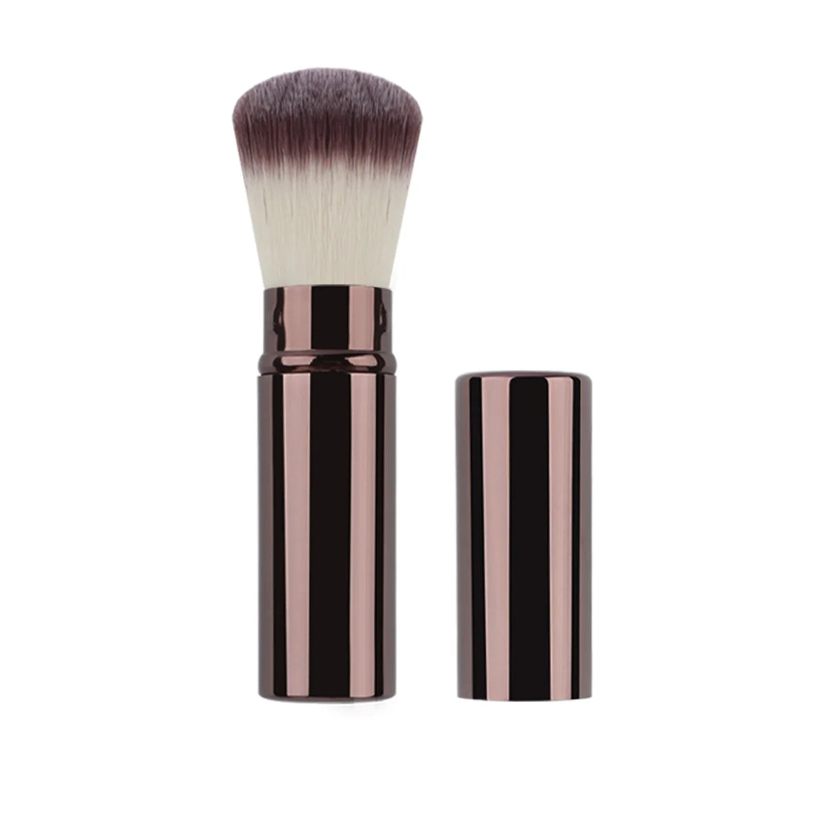 1pc Retractable Brush Makeup Brush Powder Blusher Powder Brush Mini Multi-function Portable With Aluminum Handle