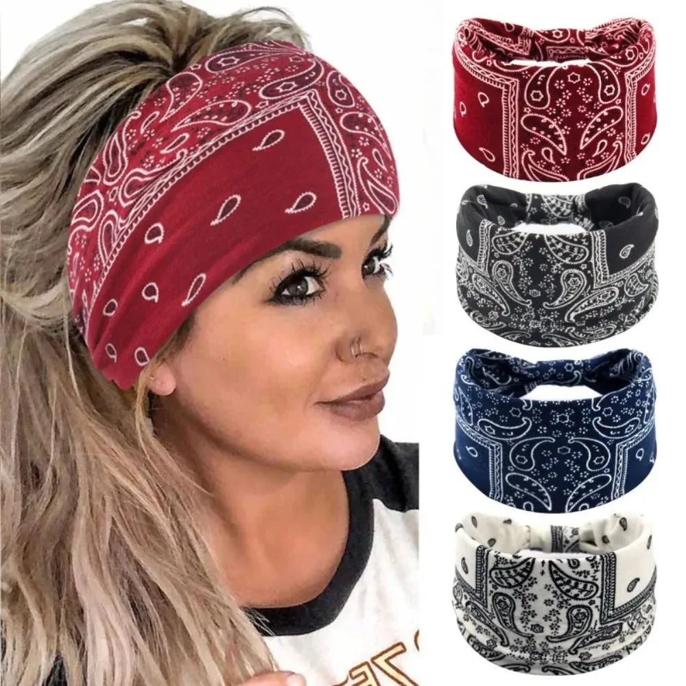 Wide Elastic Headband Hairband Pilates Yoga fitness Running Cycling Sweatband Turban Makeup Hair Hoop Makeup Headwrap for Women