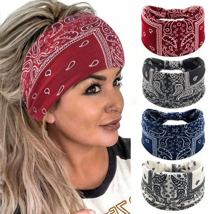 Wide Elastic Headband Hairband Pilates Yoga fitness Running Cycling Sweatband Turban Makeup Hair Hoop Makeup Headwrap for Women