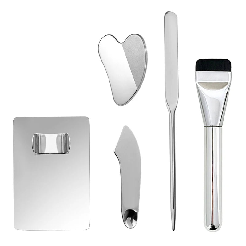3/4/5/6 PCS Makeup Foundation Brush Lipstick Eye Shadow Mixing Palette Stainless Steel with Spatula Rod Color Stick Beauty Tools