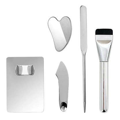3/4/5/6 PCS Makeup Foundation Brush Lipstick Eye Shadow Mixing Palette Stainless Steel with Spatula Rod Color Stick Beauty Tools