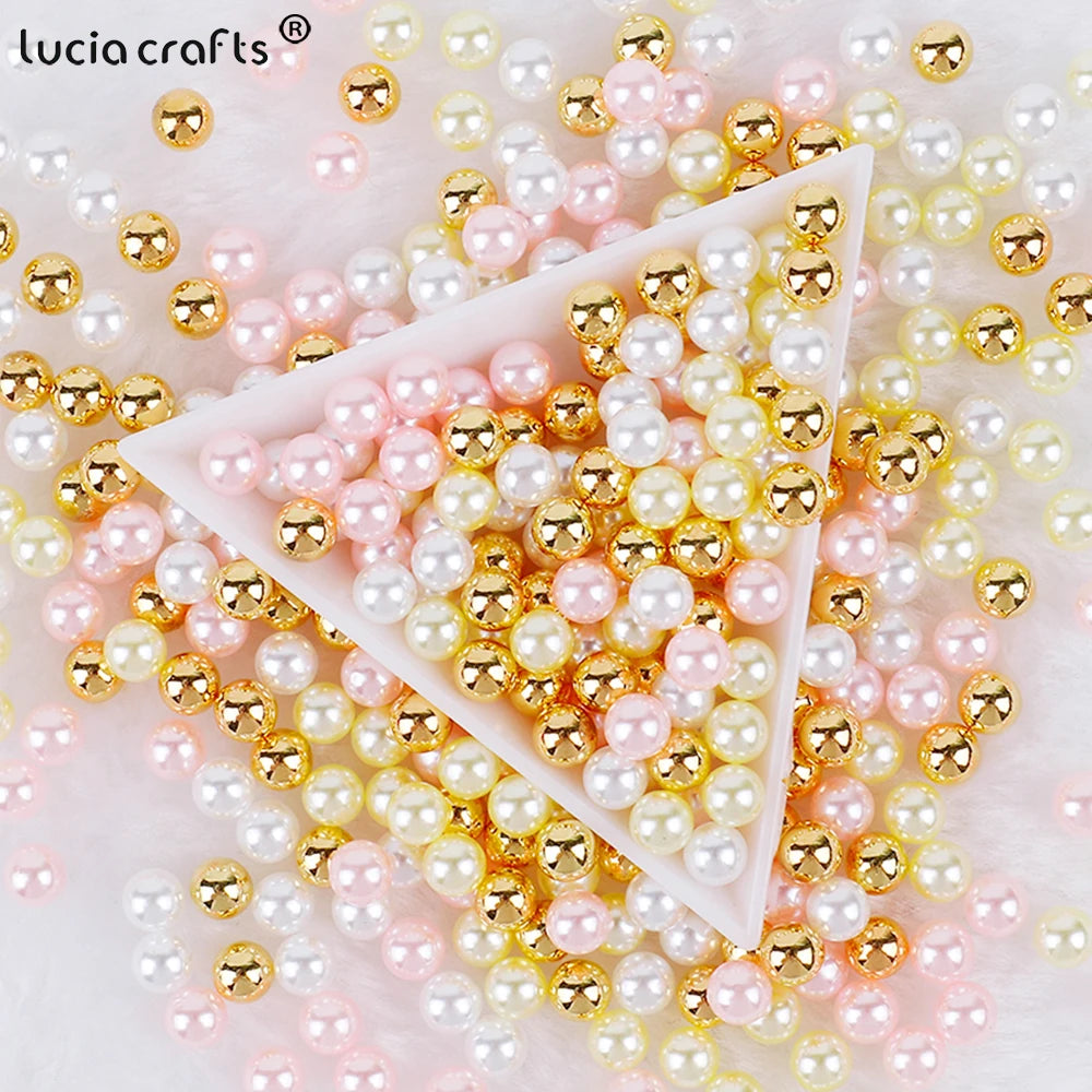 3/4/5/6/8/10mm  No Hole ABS Pearl Bead For  Makeup Box Filling Bead  Christmas/Garment Sewing /DIY Crafts Decoration  V0824