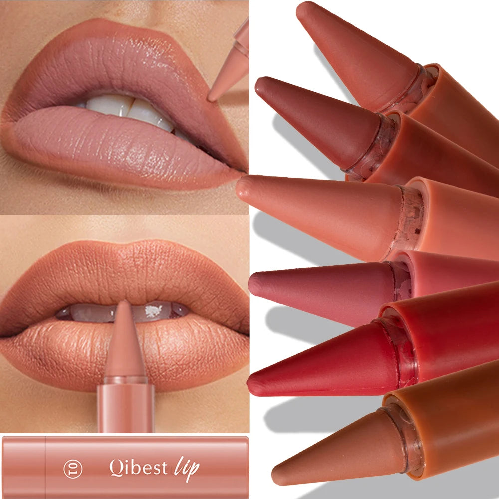 Lipstick Contouring Pencil Lip Liner 6 Color Velvet Matte Waterproof Long Lasting Smudge Proof Lip Stick Lips Makeup Cosmetic