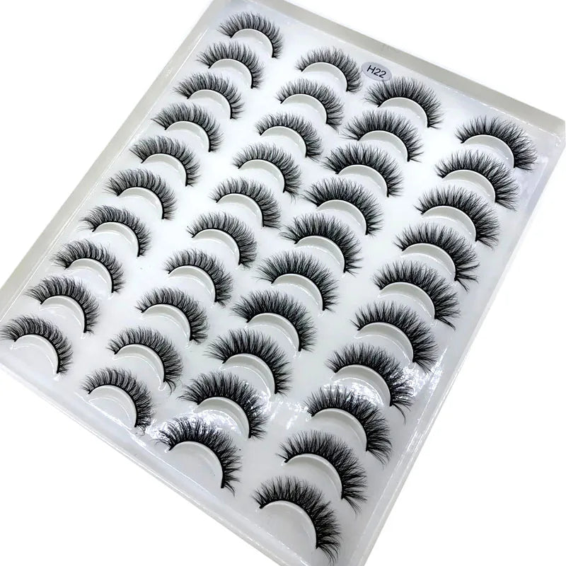 20 Pairs 3D Faux Mink Lashes Natural False Eyelashes Dramatic Fluffy Soft Wispy Volume Cross Reusable Eyelash MaKeup Tools