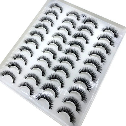 20 Pairs 3D Faux Mink Lashes Natural False Eyelashes Dramatic Fluffy Soft Wispy Volume Cross Reusable Eyelash MaKeup Tools