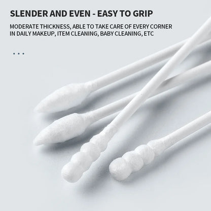 200PCS/box - high-quality double ended cotton swabs - suitable for personal cleaning, gentle makeup removal, makeup swabs, etc