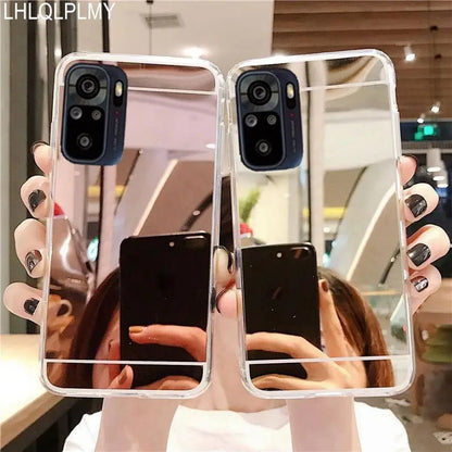 Makeup Mirror Bling Soft Silicone Case For Xiaomi Poco M3 F3 M4 F4 F5 X5 X6 Redmi Note 10 11 Pro Plus 5G 10S 11S 10A 10C Cover