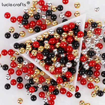 3/4/5/6/8/10mm  No Hole ABS Pearl Bead For  Makeup Box Filling Bead  Christmas/Garment Sewing /DIY Crafts Decoration  V0824