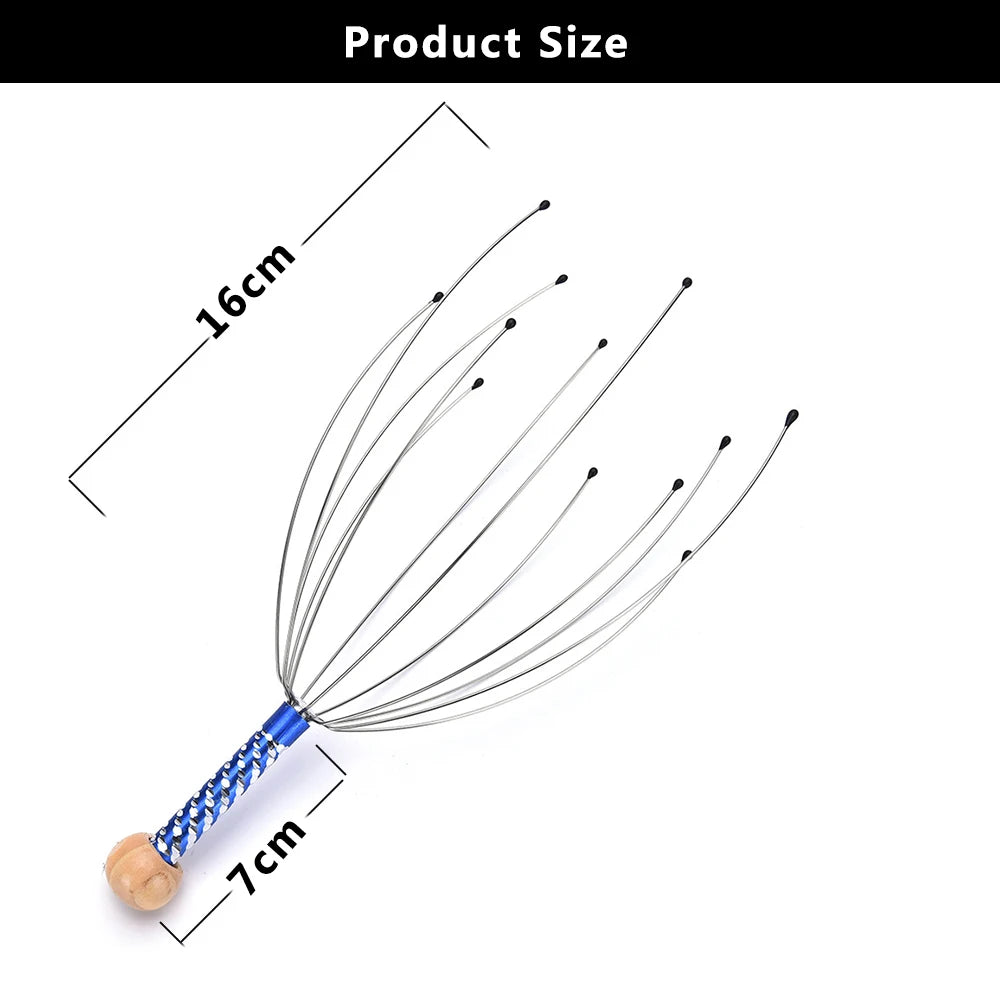 Octopus Head Massager Scratching Scalp Relaxation Relief Body Massager Scratcher Relieves Tension Health Care Tools Random Color