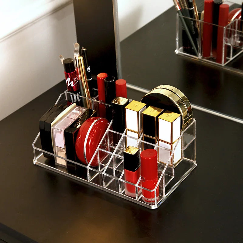Multifunctio Makeup Lipstick Case Makeup Organizer Storage Box Lipstick Display Stand Holder Cosmetic Jewelry Organizer Box