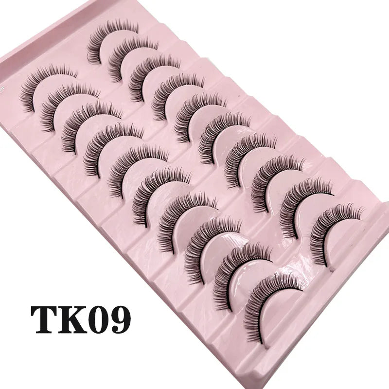 Natural Lashes 5/10 Pairs Eyelashes 3D Mink Lashes Manga Lashes Strip Lashes Band Soft Light False Eyelashes Makeup