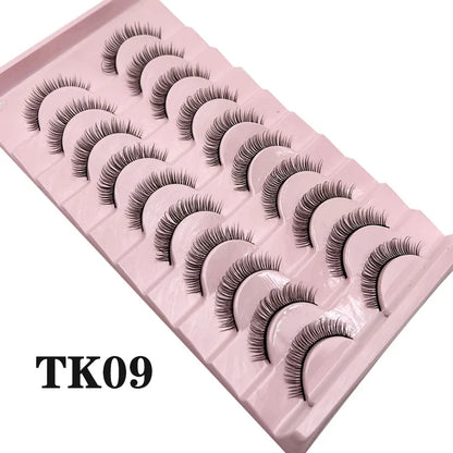 Natural Lashes 5/10 Pairs Eyelashes 3D Mink Lashes Manga Lashes Strip Lashes Band Soft Light False Eyelashes Makeup