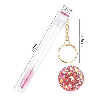 10Pcs Crystal Eyelash Wands Brushes Lash Stick Supplies Makeup Brush Portability Mascara Applicator Wands Eyebrow Lash Scrub