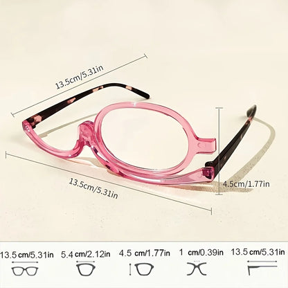 Magnifying Makeup Reading Glasses Rotating Lens Cosmetic Make Up Presbyopic Eye Glasses Readers +1.0 To +4.0