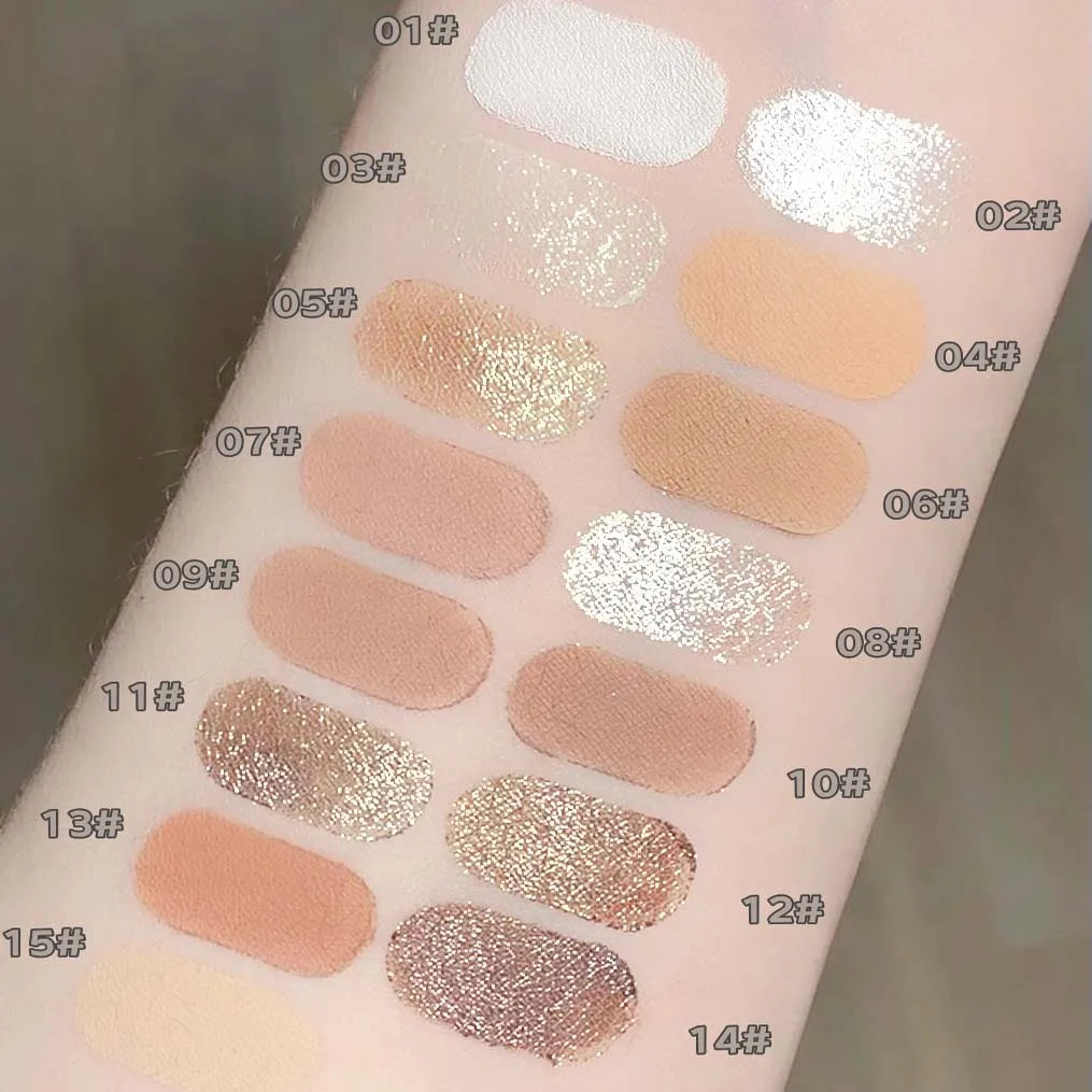 White Eyeliner Shiny Glitter Eyeshadow Stick Eye Liner Pen 15 Colors Matte Brown Pink Pearlescent Eyes Makeup Brighten Silkworm