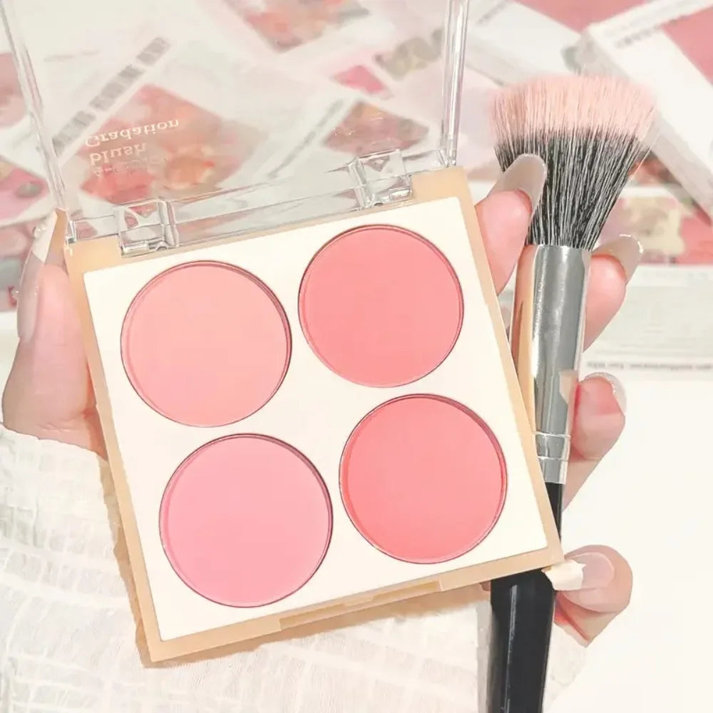 Waterproof Matte Blush Palette 4 Colors Long-Lasting Multi-Look Makeup Unisex Safe Certified Great Gift Choice