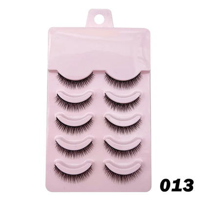 Natural Lashes 5/10 Pairs Eyelashes 3D Mink Lashes Manga Lashes Strip Lashes Band Soft Light False Eyelashes Makeup