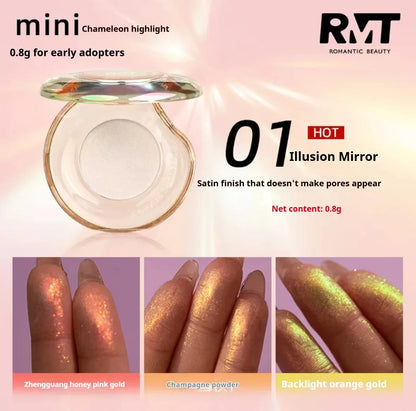 RMT High Gloss Chameleon Highlight Matte Purple Fine Powder Blusher Shiny Face Brightening Integrated Plate Makeup