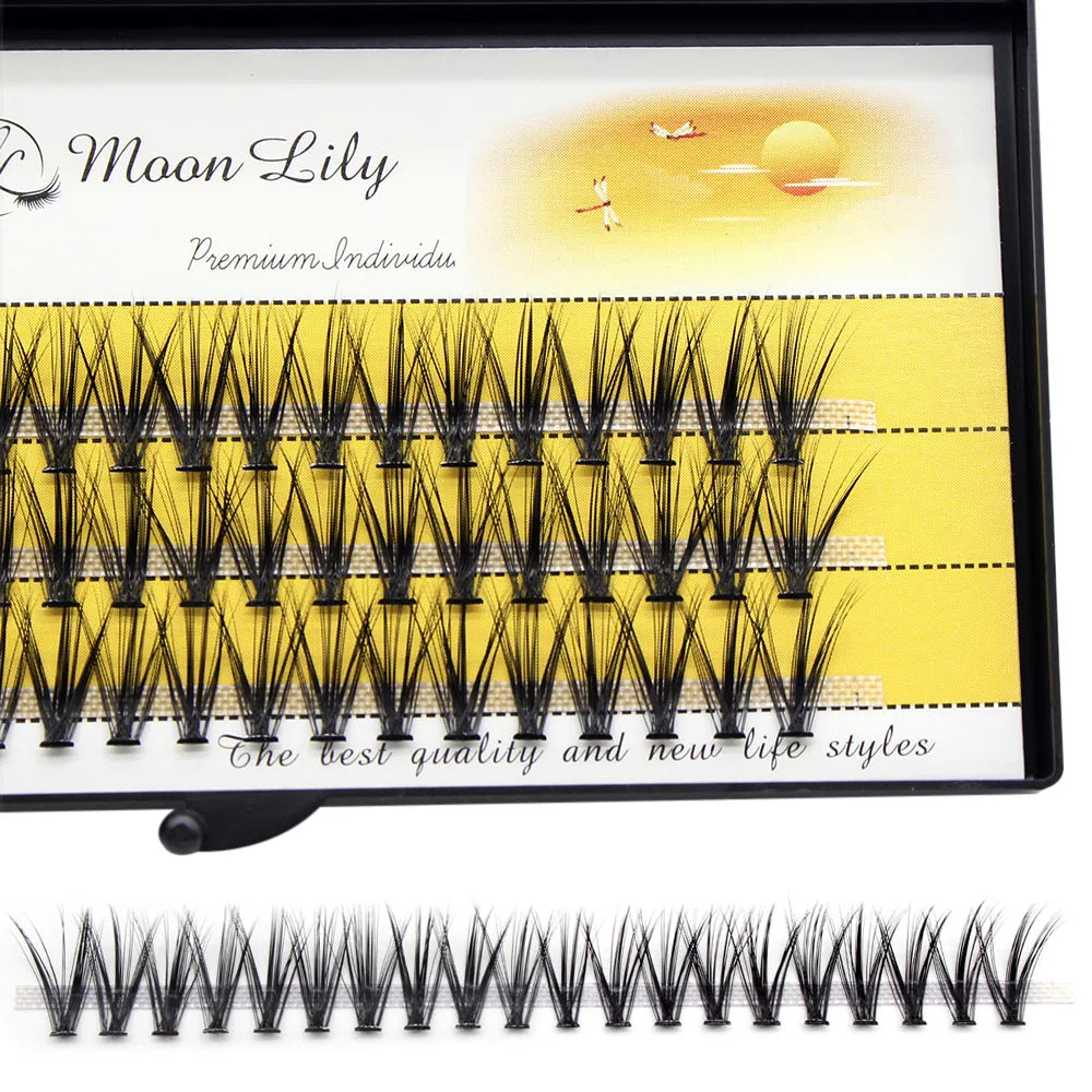 Moonlily 20D/30D Mink Eyelashes Extension Professional Makeup 3D Volume Effect Graft Eyelash Faux False Fake Individual Lashes