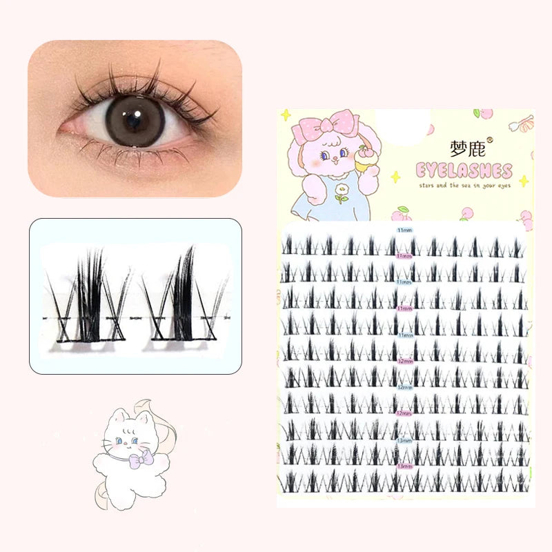 10 Pairs Fairy False Eyelashes Little Devil Individual Lashes Extension Naturally Heat Bonded Cluster Lashes Makeup Tools