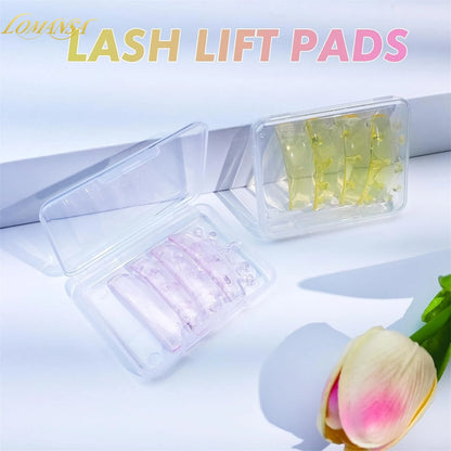 Lomansa 4Pcs Silicone Lash Perm Pads Softening Lifting Lashes Rod Shield Self-Adhesive 3D Eyelash Curler Accessories Makeup Tool