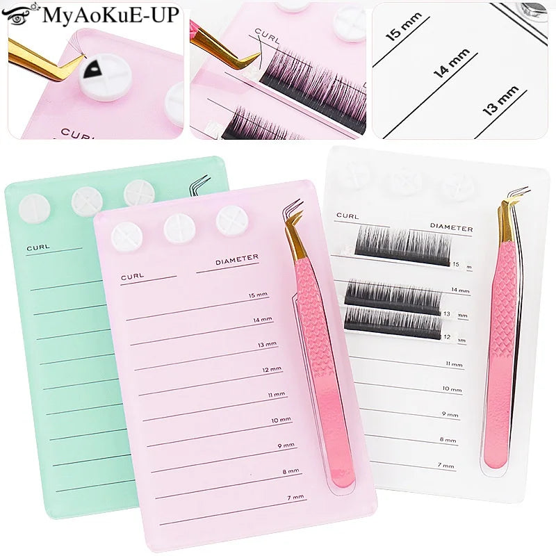5.3mm Eyelash Extension Scale Holder Display Plate Magnetic Acrylic Lash Board With Glue Pallet Cup Fake Eyelash Pad Makeup Tool