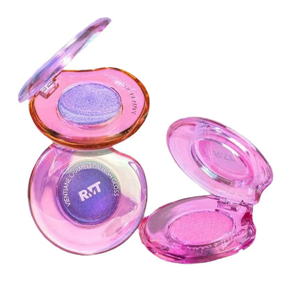 RMT High Gloss Chameleon Highlight Matte Purple Fine Powder Blusher Shiny Face Brightening Integrated Plate Makeup