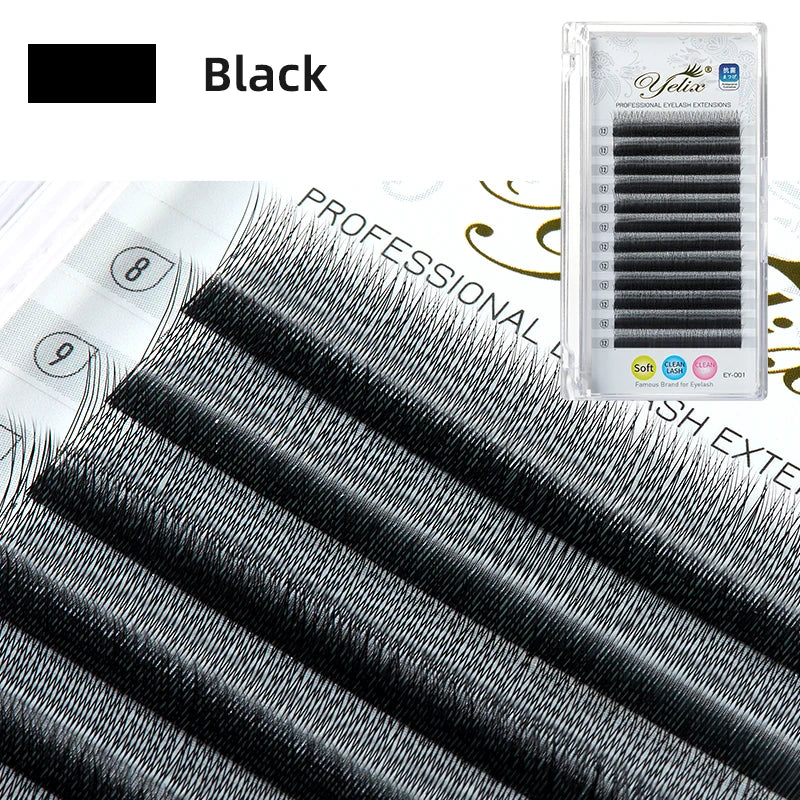Yelix Single Tip 2D Y Shape Lashes Hand Woven Premium B C D L M Natural Eyelashes Extension Supplies Makeup Mesh Net Cross Lash