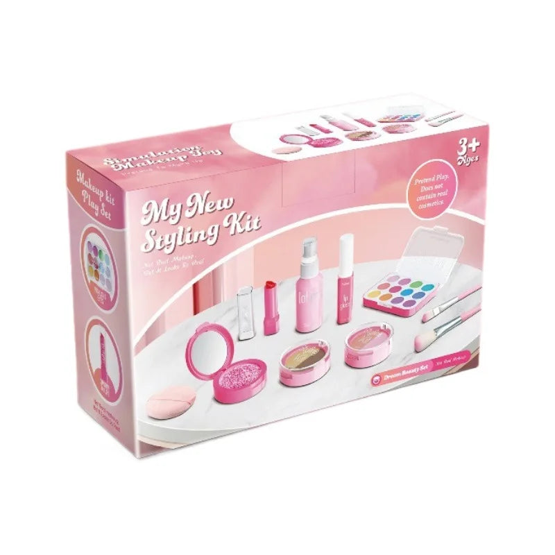Pretend Makeup Toy Set For Girls, Children'S Performance Handbag,Princess Role Play Toy,Portable Design Princess Cosmetics Bag,