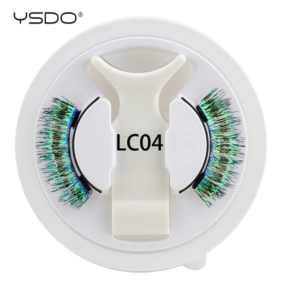 YSDO Colored Magnetic Eyelashes Natural Faux 3D Mink Lashes Reusable Makeup Party Cosplay Shiny Colorful Magnet False Lashes