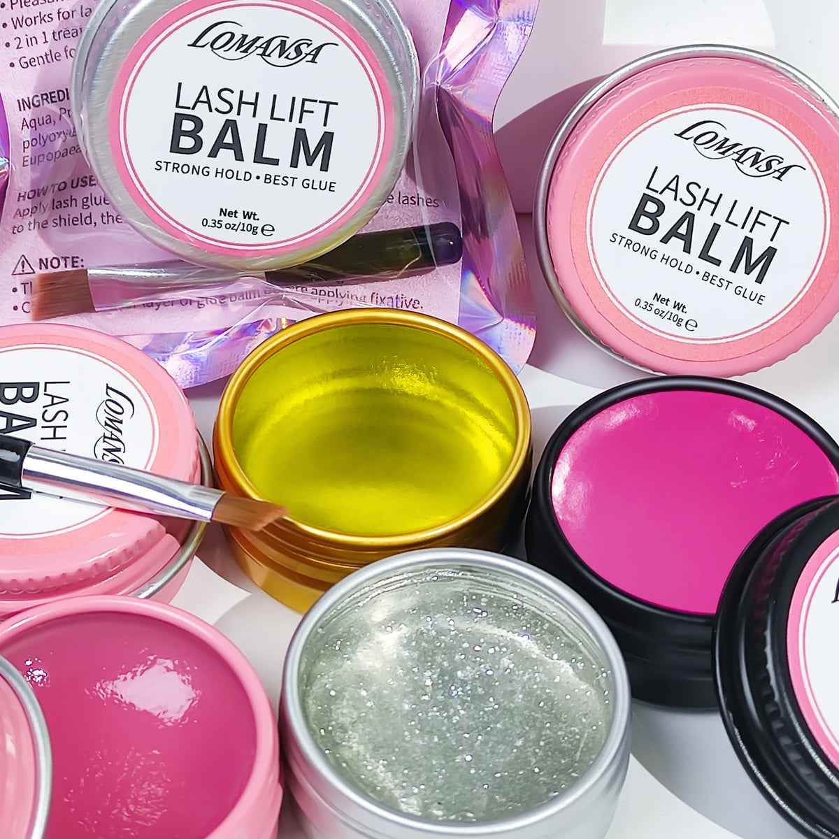 Lomansa NEW 10g Eyelah Lift Glue Lash Adhesive Glue Balm Fruit Flavor 2 in 1 Lifting Curling Adhesive For Lash Perm Makeup Tool