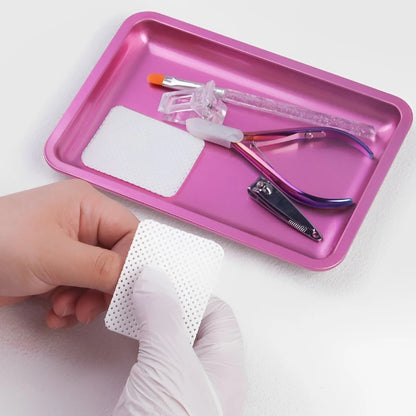 Square Stainless Steel Cosmetic Tray Eyelash Tools Tray Nail Art Equipment Plate False Nails Dish Tool Makeup Table Storage